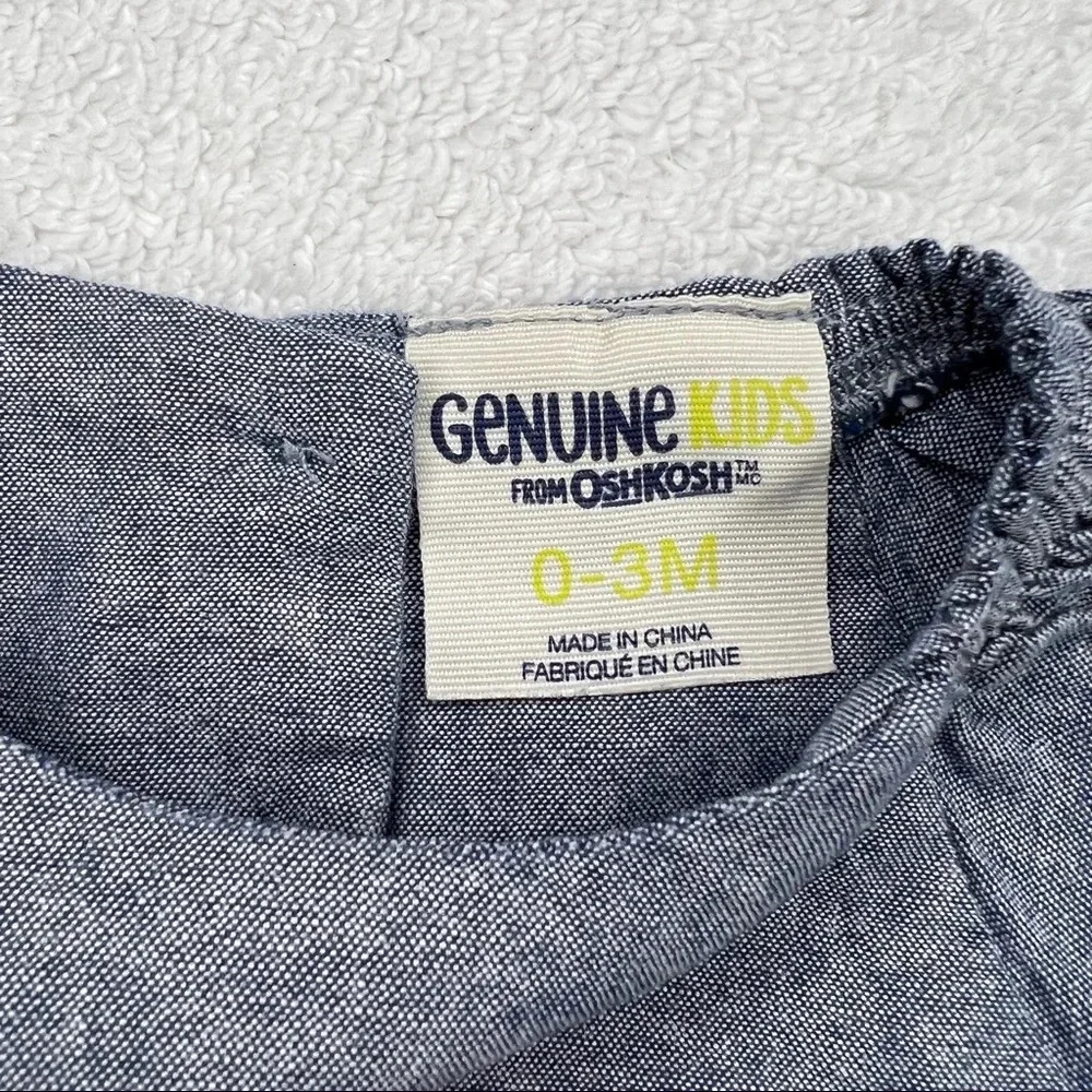 Genuine Kids Oshkosh Baby Girl 0-3 Months 100% Cotton Dress - Picture 5 of 6